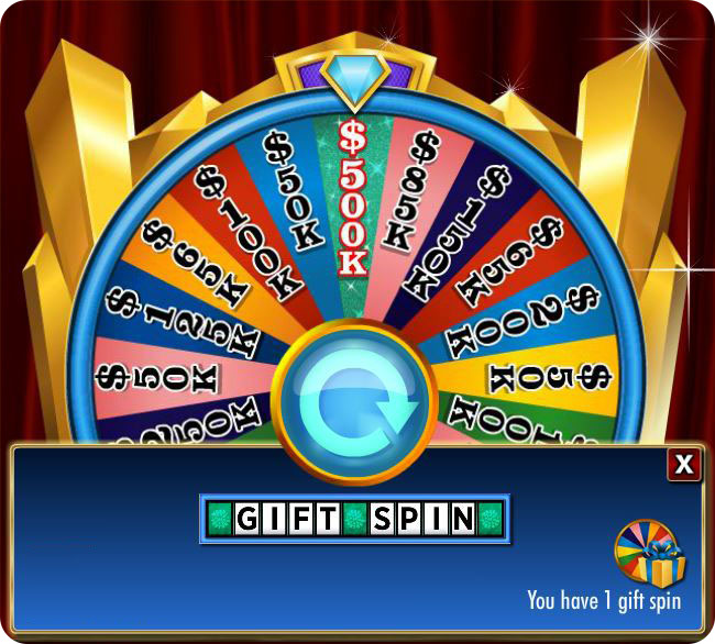 Click the spin icon to collect the gift