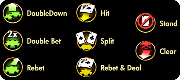 Game control icons for Blackjack